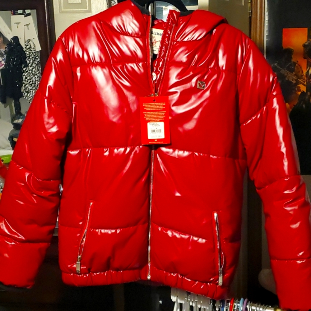 True Religion Ruby Red Puffer jacket Medium